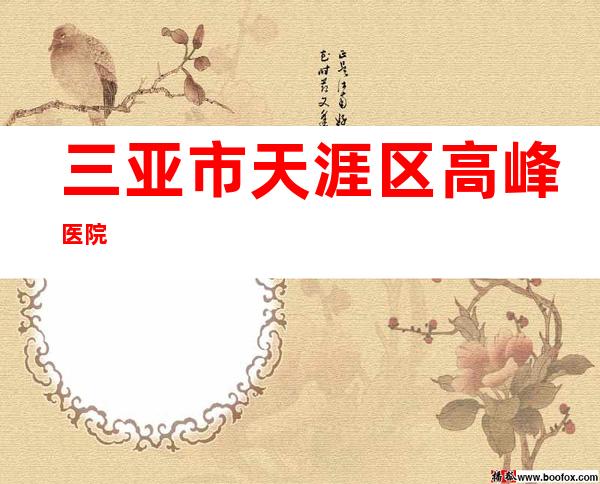 三亚市天涯区高峰医院