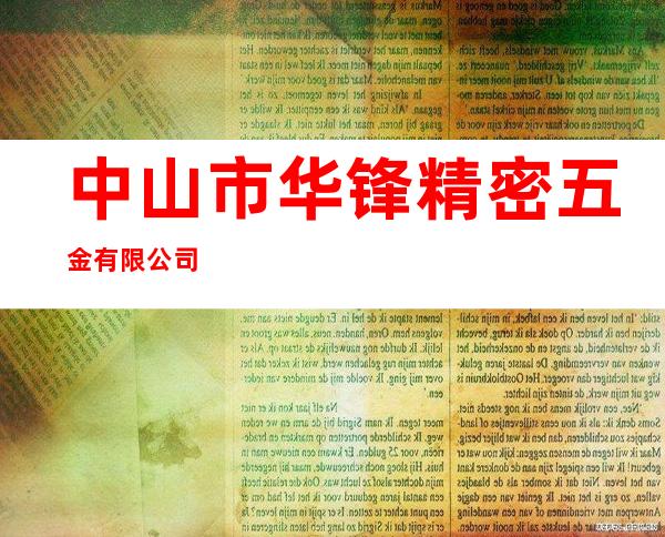 中山市华锋精密五金有限公司