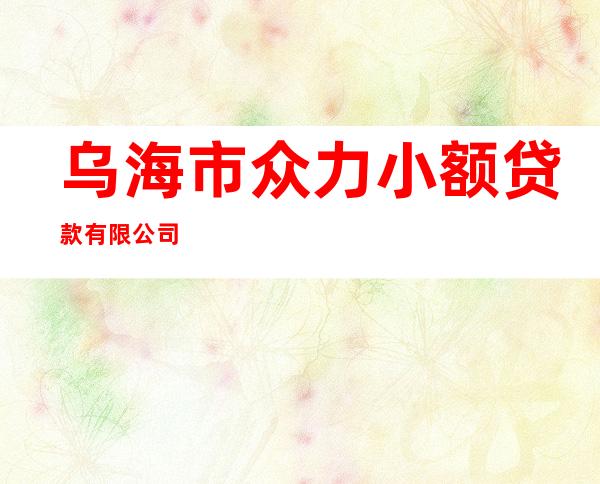 乌海市众力小额贷款有限公司