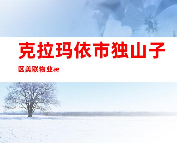 克拉玛依市独山子区美联物业服务有限公司