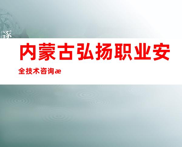 内蒙古弘扬职业安全技术咨询有限公司