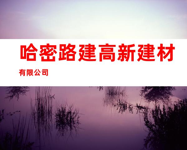 哈密路建高新建材有限公司