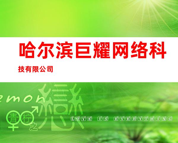 哈尔滨巨耀网络科技有限公司
