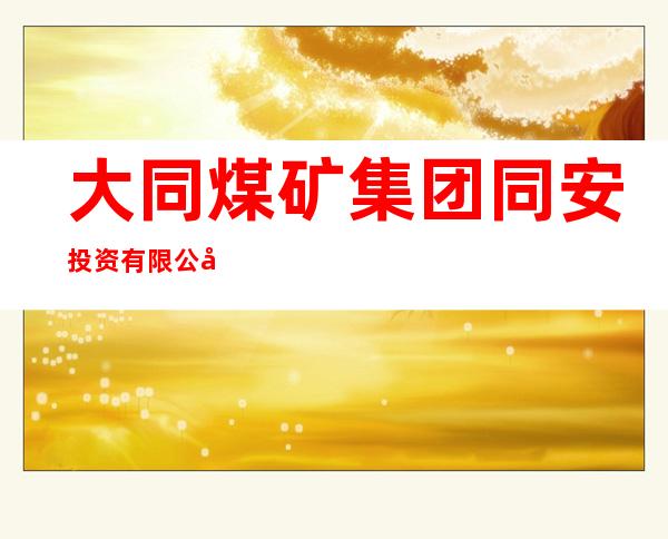 大同煤矿集团同安投资有限公司
