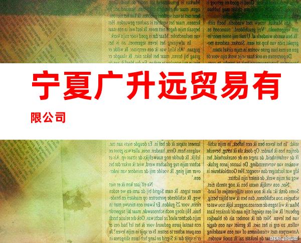 宁夏广升远贸易有限公司