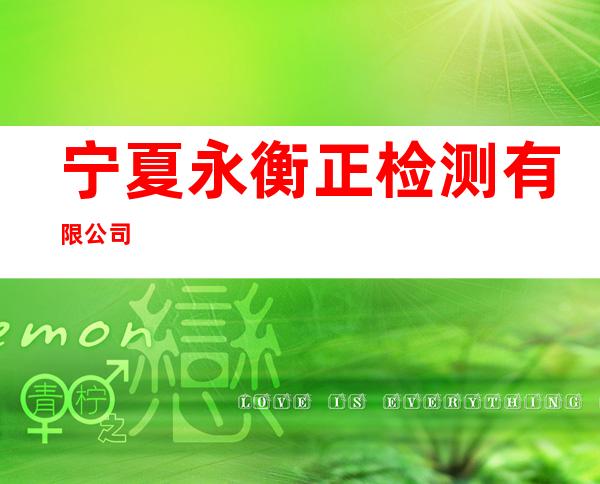 宁夏永衡正检测有限公司