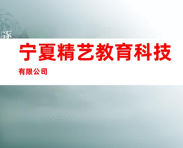 宁夏精艺教育科技有限公司