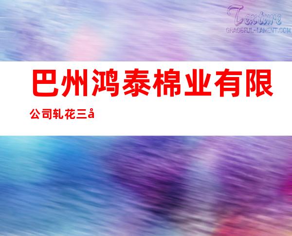 巴州鸿泰棉业有限公司轧花三厂