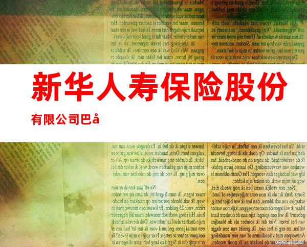 新华人寿保险股份有限公司巴彦淖尔中心支公司