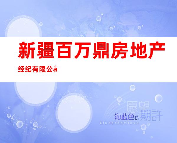 新疆百万鼎房地产经纪有限公司