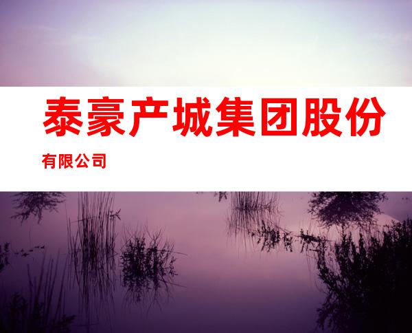 泰豪产城集团股份有限公司