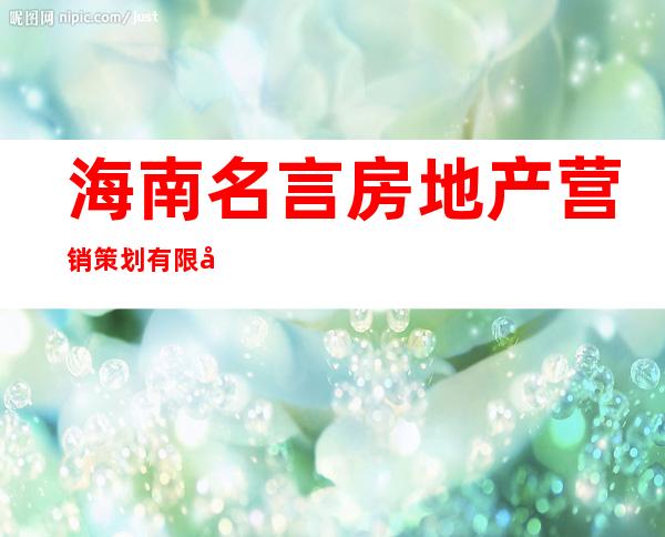 海南名言房地产营销策划有限公司