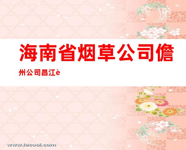 海南省烟草公司儋州公司昌江营销部