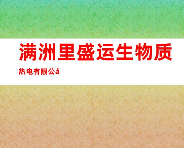满洲里盛运生物质热电有限公司