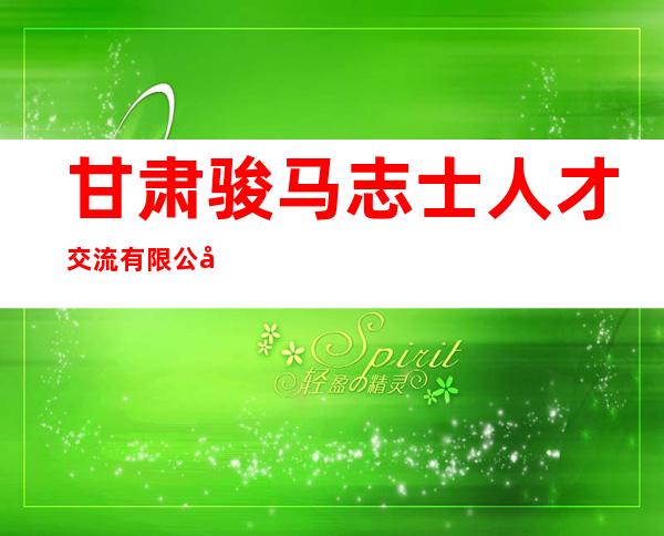 甘肃骏马志士人才交流有限公司