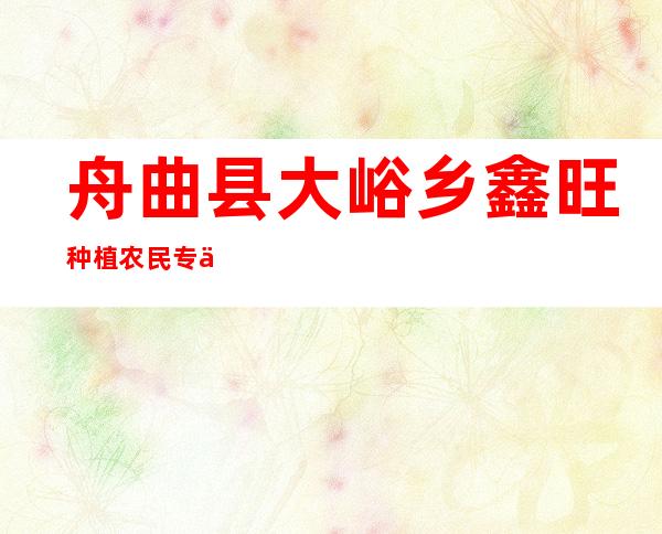 舟曲县大峪乡鑫旺种植农民专业合作社