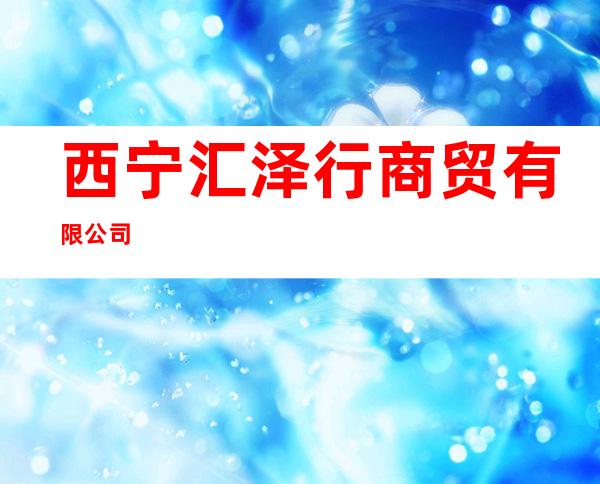西宁汇泽行商贸有限公司