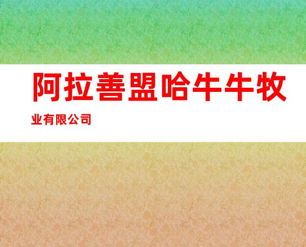 阿拉善盟哈牛牛牧业有限公司