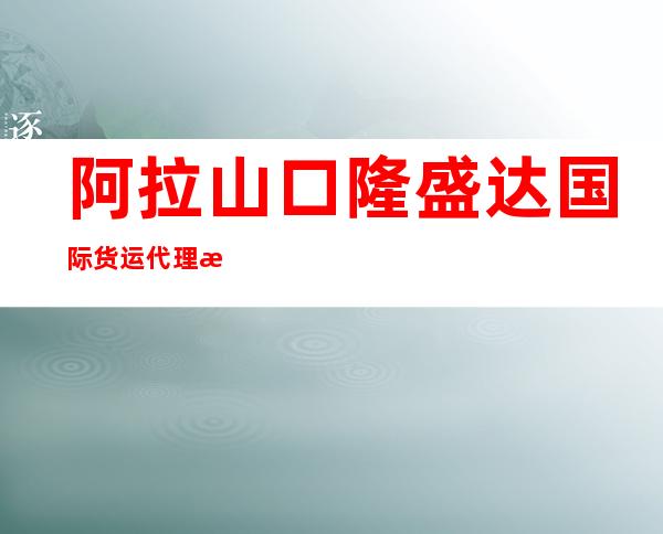 阿拉山口隆盛达国际货运代理有限公司