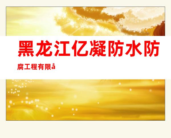 黑龙江亿凝防水防腐工程有限公司